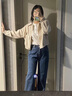 百图betu女装秋季新款短外套户外露营通勤外套短风衣女2308T55 浅杏色 L 实拍图