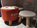 御乐欣 实木矮凳沙发凳坐墩创意布艺小凳子换鞋凳玄关储物凳子客厅圆凳 青色 实拍图