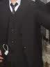 卡度顿西服套装男三件套职业商务小西装正装外套男修身新郎伴结婚礼服 黑色单扣【西服+西裤+马甲+衬衫 6XL 【185-200斤】+8件礼品 实拍图