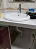 潮窑椭圆形台中盆半嵌入式台上盆洗脸盆洗手盆家用卫生间陶瓷洗面盆 18寸椭圆白色盆 赠下水+冷热龙头+角阀 实拍图