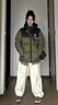 骆驼火山羽绒服1.0情侣男女加厚防极寒鸭绒面包服外套冬季城市轻户外 深榄绿/幻影黑，男女同款 7089 2XL 实拍图