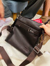 MOEPEQDAISHU真皮男士斜挎包单肩背包头层牛皮外贸商务休闲ipad皮包小肩包男包 棕色大号A01 实拍图