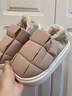 明盛棉拖鞋女包跟冬季棉鞋外穿拖鞋家居室内月子鞋防滑踩屎感厚底保暖 白色曲奇饼 38-39 适合平时穿37-38 实拍图