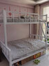 叠亿高低床上下铺双层铁床可拆卸式组装铁架子床80KG加厚款 白色床+上下两个8CM厚环保棕垫 上120下150CM 实拍图