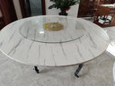 帝一实创折叠桌家用移动餐桌多功能省空间10人吃饭桌子圆形收纳大圆桌 1.8米桌子+1.2米钢化转盘 实拍图