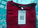 真维斯（JEANSWEST）纯棉t恤女士夏季2025新款休闲慵懒风短袖女装潮流宽松半袖上衣服 酒红 纯色 M 实拍图