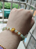 老庙黄金手串足金莲花转运珠和田玉红玛瑙送女友老婆跨年元旦礼物 和田玉连花手串约0.5g+礼盒 默认1 实拍图