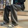 浩术 牛仔裤男春夏季复古高街宽松直筒抽绳宽松休闲高街潮牌牛仔裤 黑色+浅蓝色【两件装】 XL 【125-135斤】 实拍图