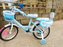 阿米达儿童自行车2岁3岁4岁5岁6岁小孩子男女宝宝折叠童车单车脚踏车 中配蓝色卡通闪光轮+护栏+礼包 16寸 实拍图