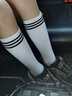 迪士尼儿童中筒袜学生开学演出足球男童女童长袜子学生半筒棉袜黑白条纹 3673普通款 2双装 白黑+白黑 均码 22-24cm/参考鞋码34-38码 实拍图