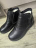富贵鸟（FUGUINIAO）冬季短靴女雪地靴真皮羊皮毛一体中老年人妈妈棉鞋女高帮靴子女鞋 FG409黑色[羊毛保暖] 40 脚肥脚宽买大一码 实拍图