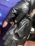 鑫诺翔真皮半指手套男春秋开车骑行健身露指机车防滑头层羊皮半截手套薄 黑色（加绒） L 实拍图