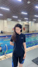 羽克泳衣女士连体保守加大码遮肚显瘦速干专业训练运动泡温泉游泳衣 黑色 XL(建议108-120斤) 晒单实拍图