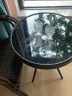 明强 阳台桌组合简约小茶几小户型客厅茶机藤编小圆桌钢化玻璃桌子 升级款咖啡色60圆桌 整装 实拍图