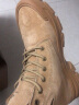Jeep吉普男靴轻便户外秋冬季高帮马丁靴男女情侣款防滑加绒徒步登山鞋 驼色（女款-运动码）单层 40 实拍图