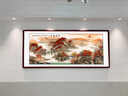 墨派新中式客厅装饰画沙发背景墙挂画办公室山水画横幅手绘国画壁画 鸿运当头 160*60cm/实木框+喷绘(适合2.0米沙发) 实木边框 实拍图