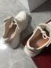 斯凯奇（Skechers）运动鞋女糕糕鞋女士绑带休闲运动鞋小白鞋厚底增高 乳白色/OFWT 35 实拍图