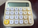得力（deli）圆点高按键时尚计算器 12位数字宽屏显示 高颜值学生/办公用品 黄色 TE36 实拍图