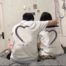 MDlila【两件装】情侣装短袖t恤2025新款一男一女夏装季套装衣服团体服 白色男款+白色女款 L 男/女M 实拍图