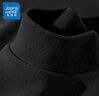 真维斯（JEANSWEST）德绒打底衫女装秋冬季长袖t恤上衣服加绒保暖加厚内搭半高领秋衣 黑色 纯色 XL 实拍图