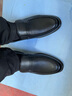 蜘蛛王男鞋皮鞋男士春秋季真皮商务正装鞋软皮夏季镂空休闲中老年爸爸鞋 黑色(四季) 41 (255mm) 实拍图