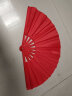 SANBF太极扇红色功夫扇武术表演中国风双面响扇健身成人儿童塑料舞蹈扇 加密塑骨：8寸【双面红】 实拍图