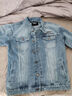 真维斯（JEANSWEST）夹克男2025秋季亲肤透气刺绣时尚百搭男士牛仔夹克外套蓝色L 实拍图