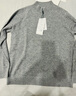 恒源祥圆领针织衫女纯羊毛衫秋冬纯色套头保暖简约内搭上衣打底女装毛衣 烟灰色 L /170/92A 实拍图