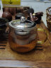 绿昌明泡茶壶耐热加厚高硼硅玻璃茶壶泡茶器不锈钢茶漏茶具花茶壶带过滤 单壶 450ml 实拍图