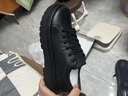 皓顿（HAUT TON）新品休闲皮鞋男款头层牛皮商务休闲男鞋新款百搭厚底板鞋子男 黑色 40 适合运动鞋41码 实拍图