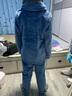 芬腾 珊瑚绒睡衣女冬季加厚法兰绒开衫加绒休闲秋冬款家居服套装 灰兰 S 实拍图
