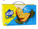 闲趣薄脆饼干90g 经典原味咸味营养早餐休闲零食礼包 送朋友生日礼物 【盒装】海苔味900g 实拍图
