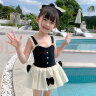梵迪拉（F.DYRAA）儿童泳衣女童连体公主裙可爱女孩泡温泉幼儿宝宝游泳32643黑色M 实拍图