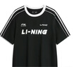 李宁短袖T恤女子夏季棉质撞色织带休闲复古足球风运动上衣 【常规版】黑色712-2 2XL 实拍图
