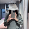 素锦初澜防晒帽子女夏季遮阳帽韩版防紫外线大檐遮脸太阳帽发箍UV空顶骑车 米色 UPF50+ 均码(55-60cm)含防风绳 实拍图