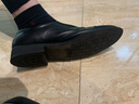 金猴（JINHOU）皮鞋男三接头镂空皮凉鞋套脚一脚蹬商务正装鞋办公室特大码男皮鞋 黑色 常规单鞋 偏大一码 46 实拍图
