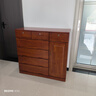 鲁菏鑫森斗柜 实木斗柜现代简约简约储物柜卧室抽屉柜客厅收纳柜子 板栗色七斗一门【带锁】 实拍图