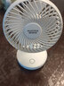 澳柯玛（AUCMA）小风扇桌面usb风扇小型充电办公室小电风扇宿舍静音床头便携式电扇迷你手持大风力台扇 新月白【2000毫安蓄电款】3档大风|节能低噪 实拍图