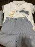 戴维贝拉（DAVE＆BELLA）夏装男童短袖绅士套装宝宝正装2件套背带裤套装DB13370白色110cm 实拍图