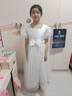 罗蒙毕业演出主持人礼服女童毕业白色公主裙生日花童钢琴 白色110 实拍图