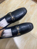 ZHR单鞋女英伦风舒适方头乐福鞋女两穿粗跟透气皮鞋女 K196 黑色 40 实拍图