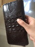 尊爵狼鳄鱼皮钱包男长款真皮手拿包个性皮包休闲商务泰国鳄鱼皮手包潮父亲节礼物 棕色头骨 实拍图