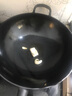 铁工房铸铁锅炒锅等离子不易锈圆底平底加厚无涂层不易粘炒菜锅锅具 不锈炒锅（桧木盖）圆底 33cm 实拍图