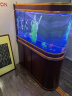 阿诺克 客厅鱼缸子弹头生态水族箱超白玻璃中大型养鱼缸鞋柜上门安装 金+红木色 上过滤 长1.2米缸+柜(可做鞋柜) 实拍图