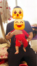 贝瑞加（Babyprints）婴儿红色连体衣新生儿满月服纯棉长袖爬服薄款透气 吉利66 实拍图