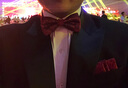 FRANKBANA新郎结婚领结红色蝴蝶结男士婚礼西服西装伴郎酒红色领结礼盒装 酒红色套装【领结+口袋巾+胸针】 实拍图