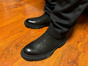AOSENTU新款男靴马丁靴男英伦头层牛皮中帮短靴子男鞋潮百搭高帮切尔西靴 黑色单鞋 39 实拍图