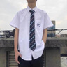南笙范dk制服高中男女刺绣白衬衫短袖毕业照领带班服学生团体jk学院风 Q28衬衫【含领带】 M （适合90-115斤） 实拍图
