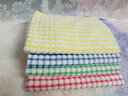 华纱100%纯棉格子方巾厨房毛巾抹布茶巾去污洗碗布柔软吸水不掉毛速干 38x69cm混色 4条 实拍图