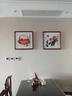 紫腾随轩齐白石装饰画新中式客厅背景墙面挂画卧室饭厅餐厅水墨虾壁画 苹果 50*50cm红木色实木框 实拍图